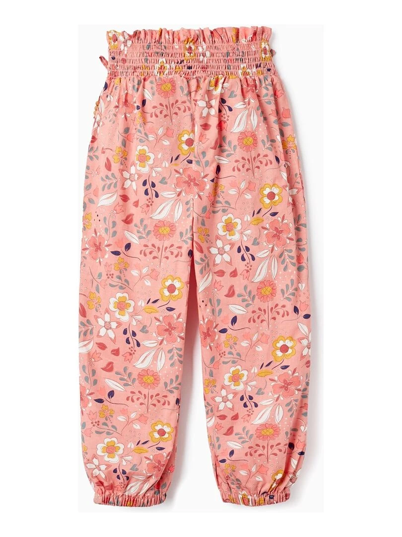 Pantalon En Coton À Motif Floral Pour Fille Orange clair