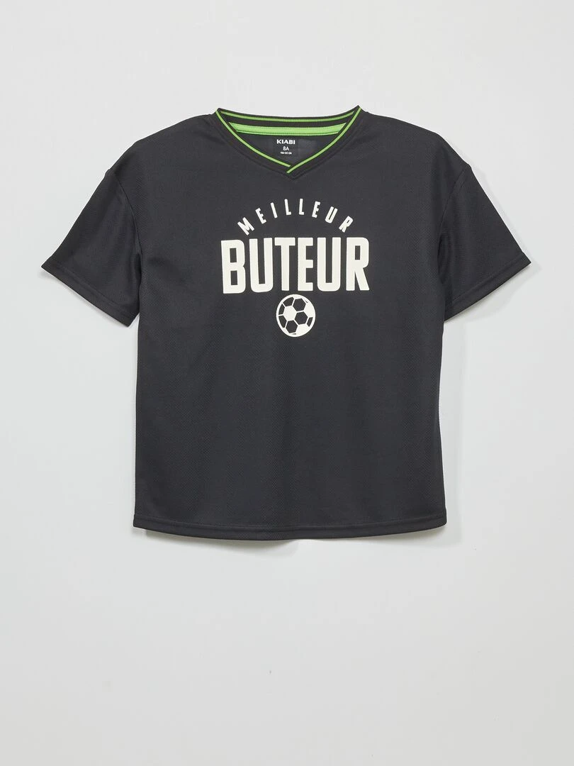 T shirt à manches courtes en mesh Noir