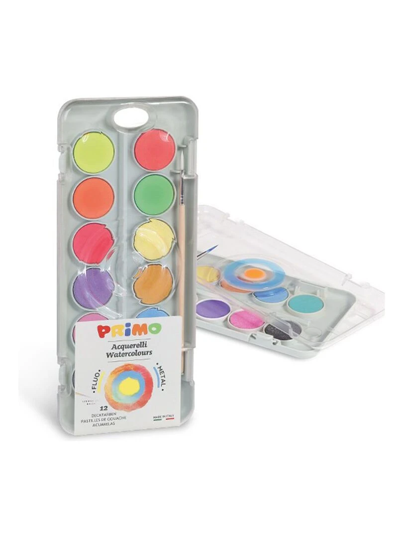 Palette d'aquarelle métallique et fluo 12 couleurs N/A