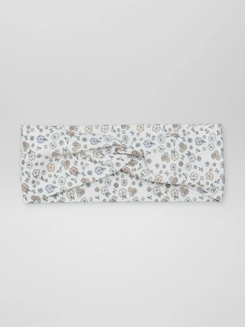 Lot de 2 bandeaux croisés en maille   BLANC