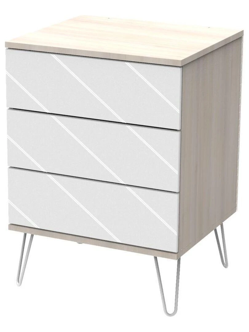 Commode 3 tiroirs bois SAUTHON Blanc