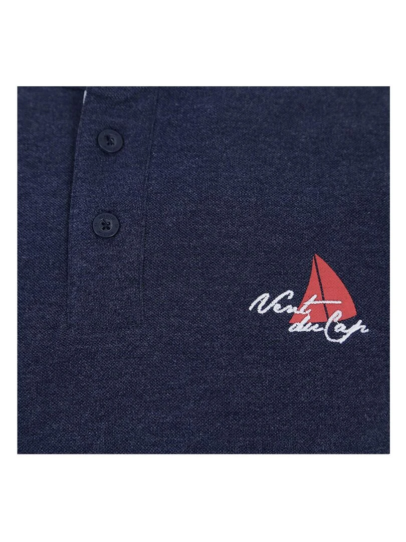 Polo manches courtes homme CARMAND   VENT DU CAP   Bleu marine