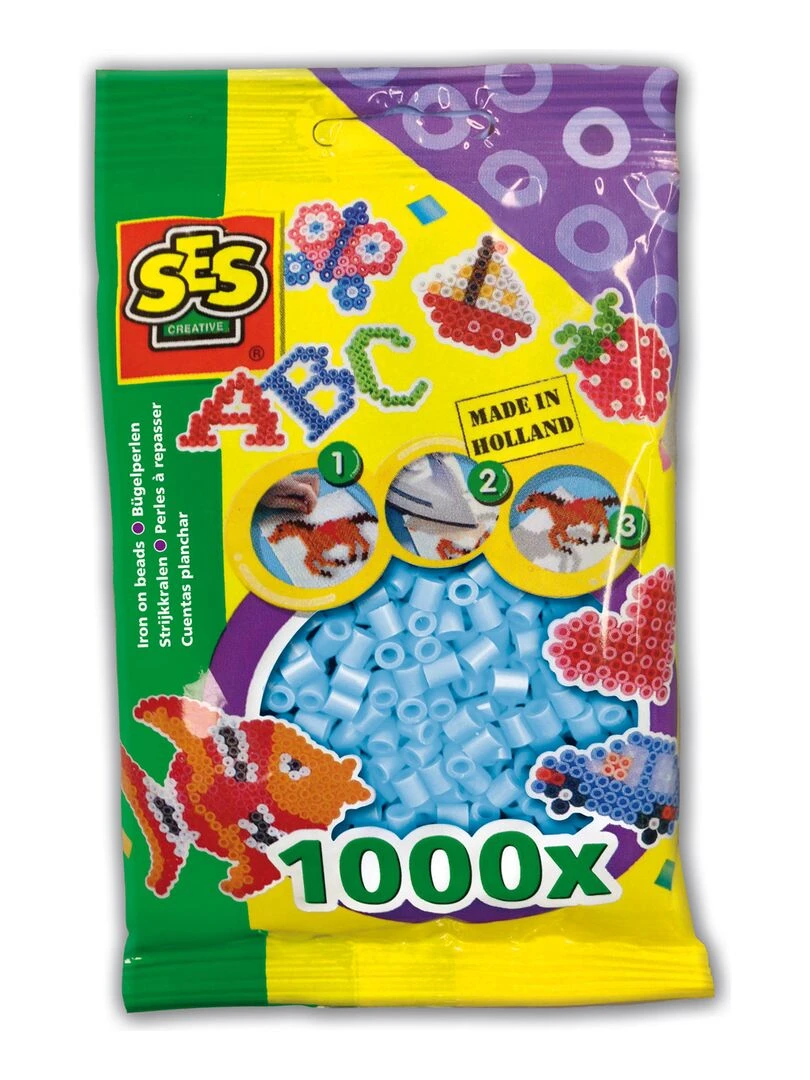 Sachet de 1000 perles Technique à repasser : Bleu clair N/A