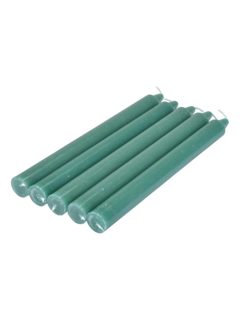 Lot de 5 bougies chandelier Tendance uni Vert