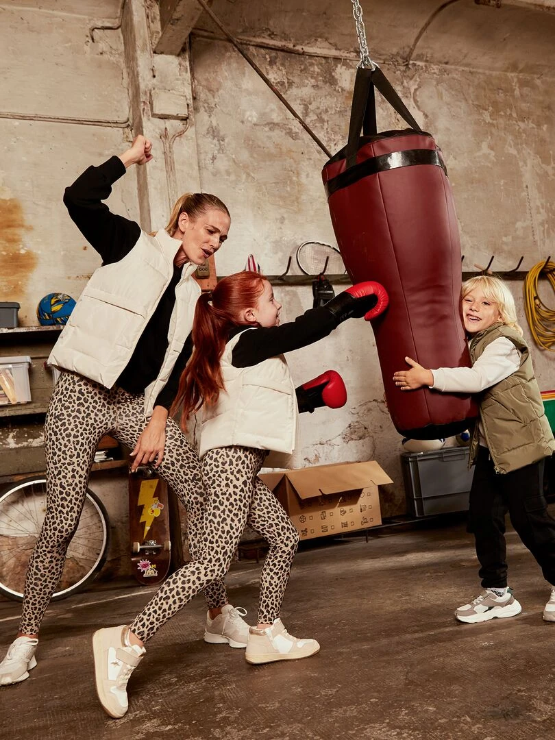 Legging de sport en néoprène imprimé léopard Léopard