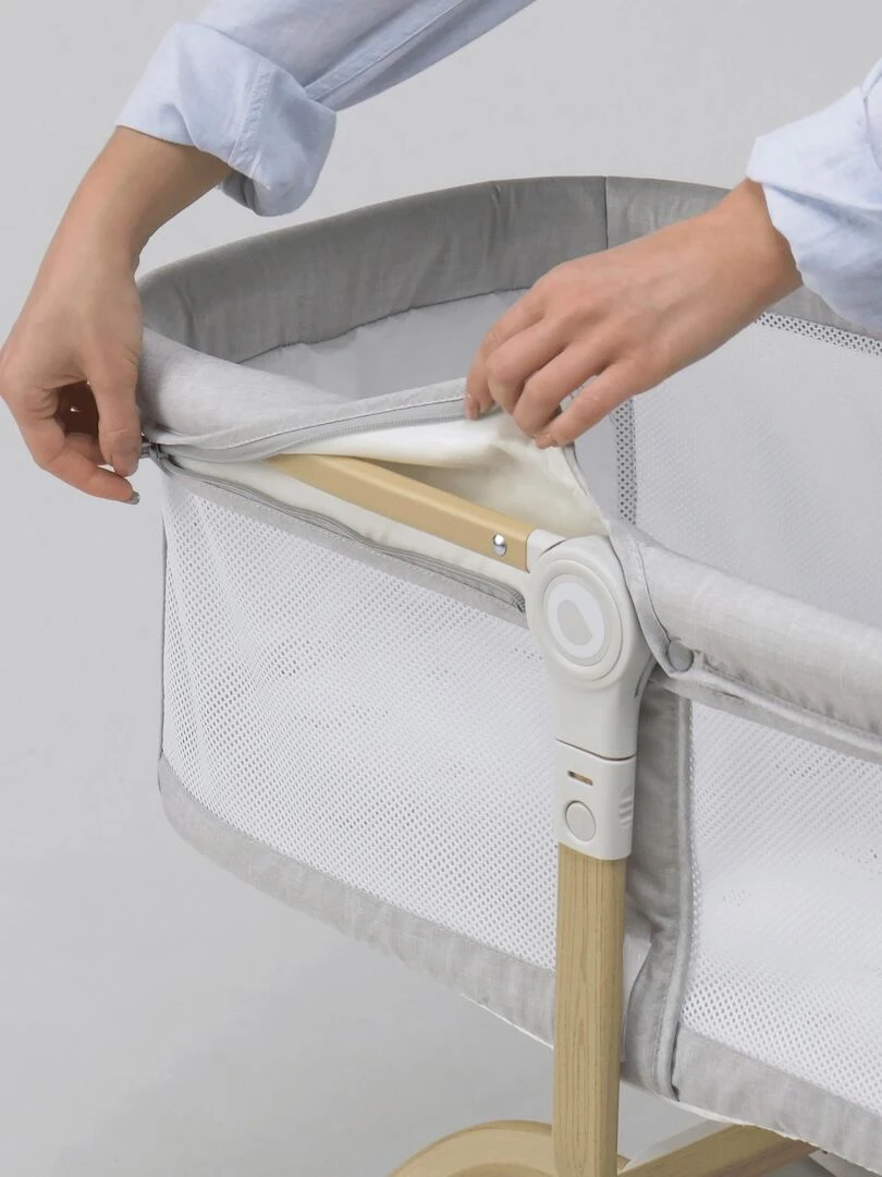 LIONELO Malin Evo   Lit Bébé   Berceau   Lit parapluie   Jusqu'à 9kg   Avec matelas   Sac   Beige