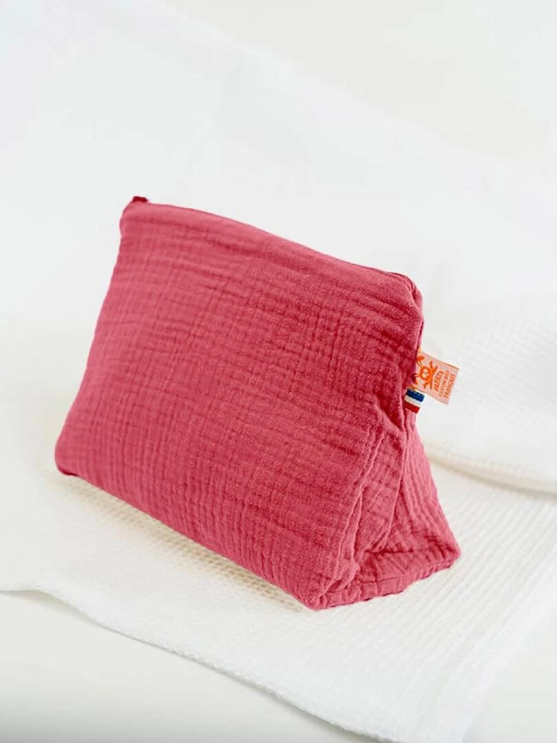 Trousse de Toilette en Coton Bio Fraise   Rouge
