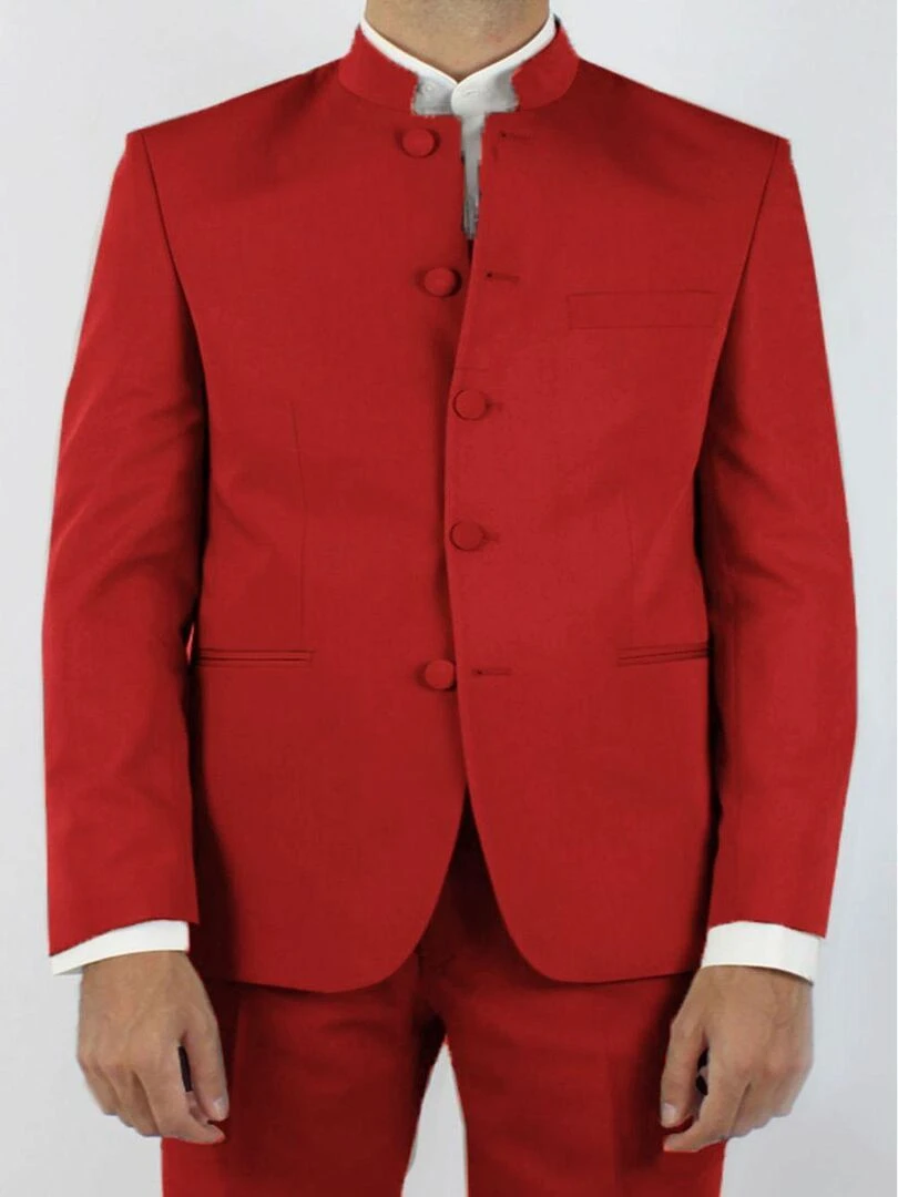 Veste col mao Kebello Rouge