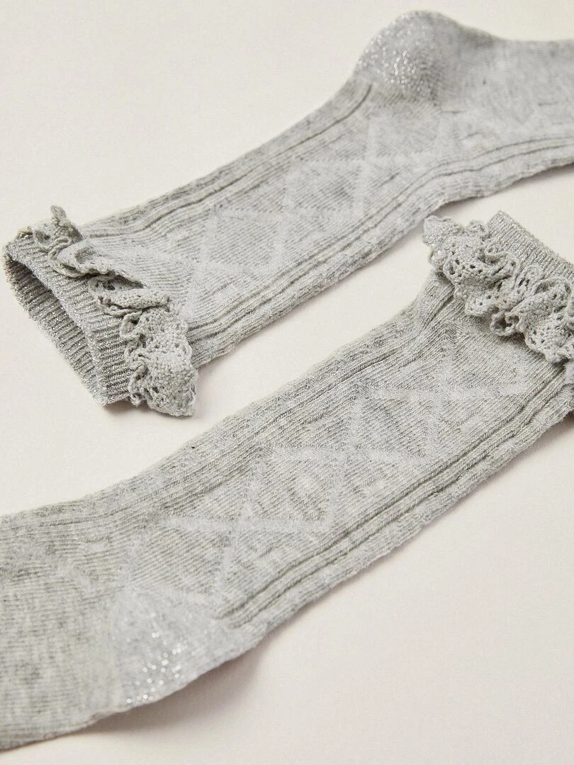 Chaussettes avec Dentelle Bébé Fille ESSENTIALS LINE Gris clair