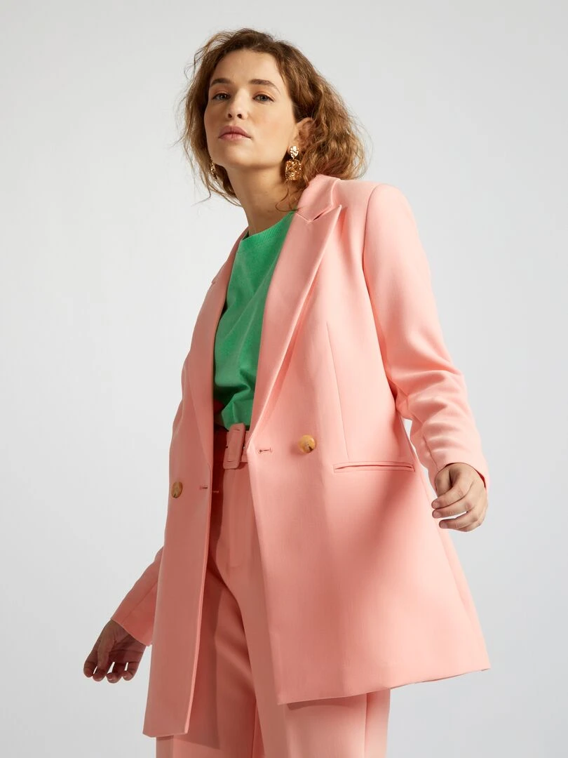 Veste longue de tailleur Rose