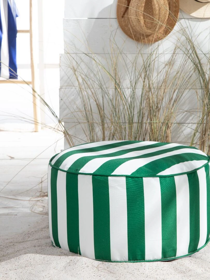 Pouf gonflable à rayures Vert