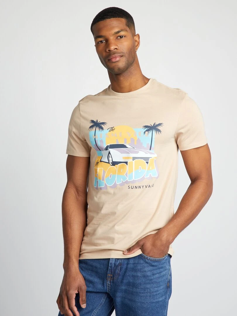 T shirt 'Miami' Beige