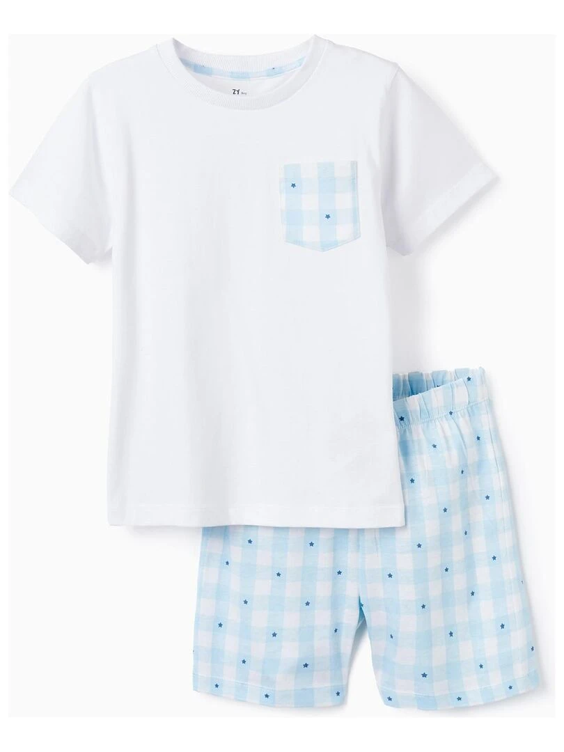 Pyjama en coton pour garçon 'Étoiles' manches courtes ESSENTIALS LINE Blanc