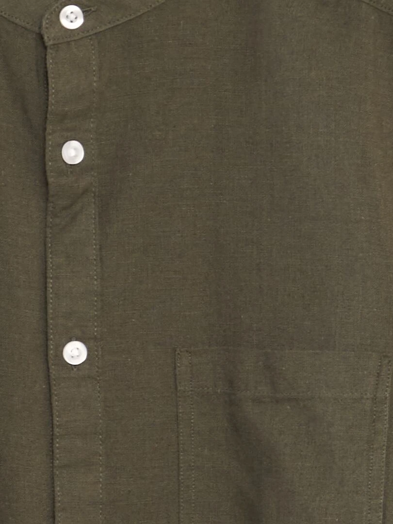 Chemise à col mao   Kaki