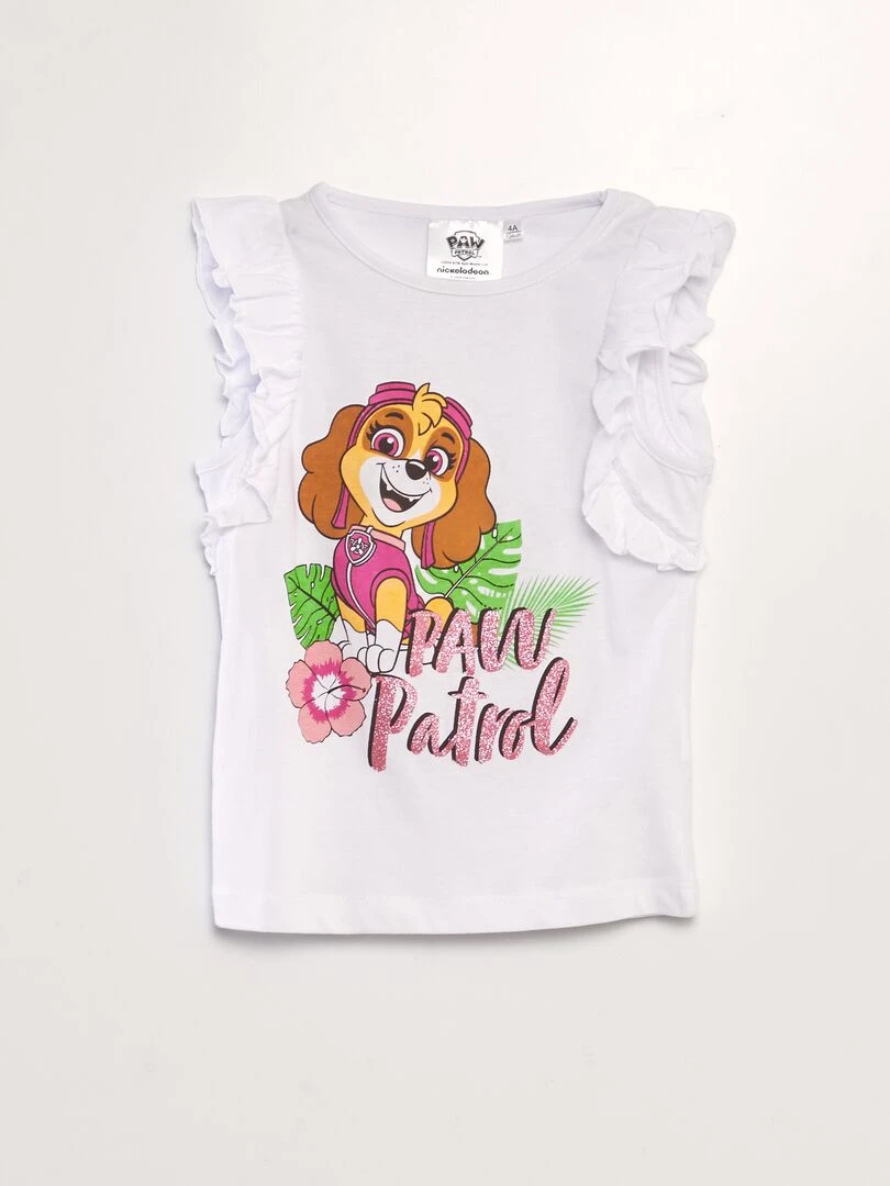 T shirt imprimé 'Pat'patrouille' blanc
