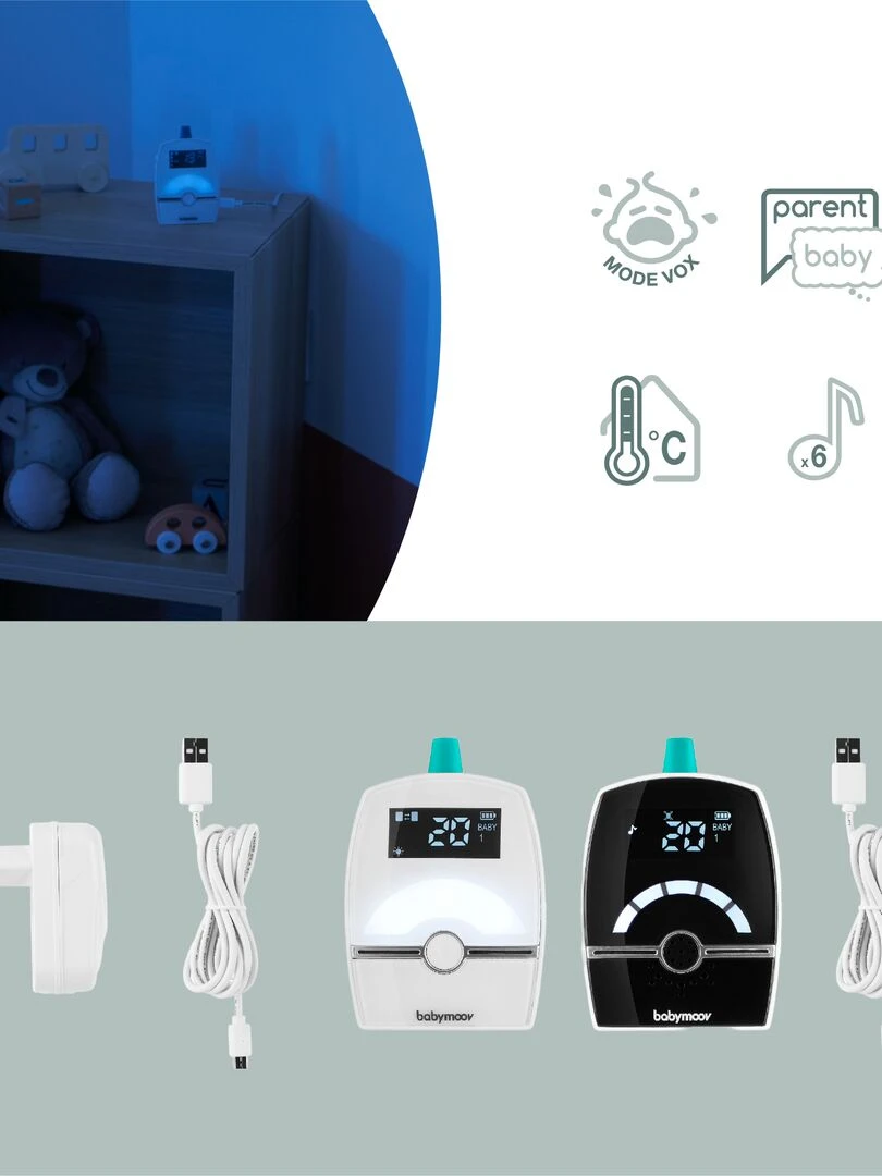 Babyphone Audio 1400m premium Care Babymoov   Blanc