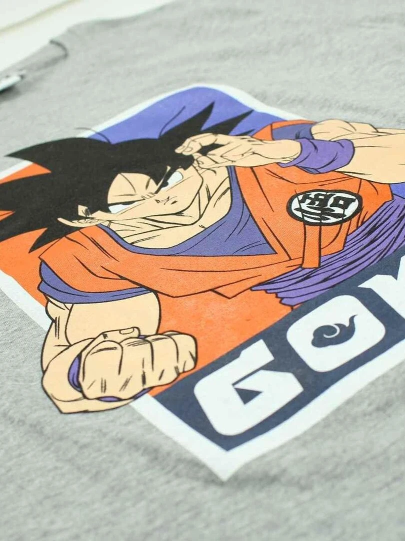 Dragon Ball Z   T shirt garçon imprimé Dragon Ball en coton   Gris