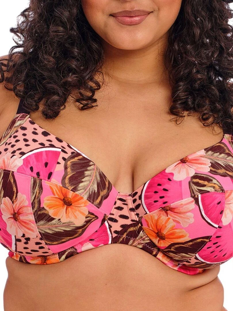 Haut de maillot grande taille Cabana Nights Rose