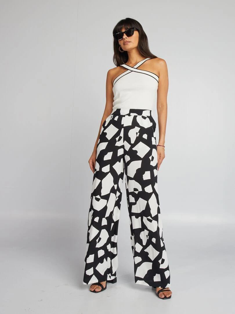 Débardeur à bretelles croisées contrastées   Blanc