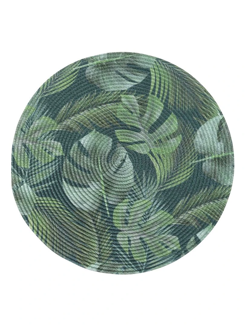 Set de table rond Feuilles tropicales Vert