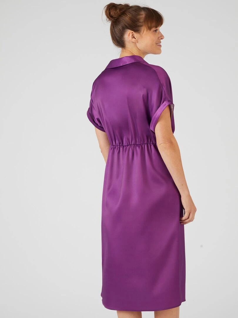 Robe drapée toucher soyeux   Damart   Violet