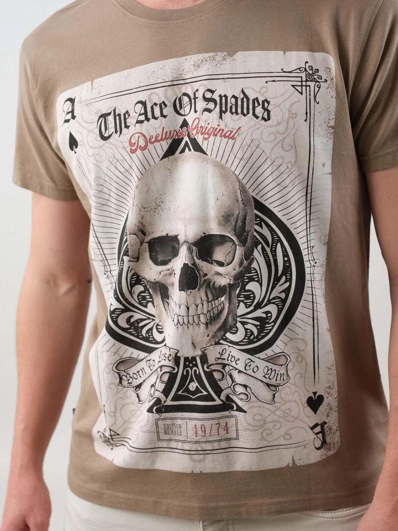 T shirt en coton pour homme 'Deeluxe'   Gris taupe