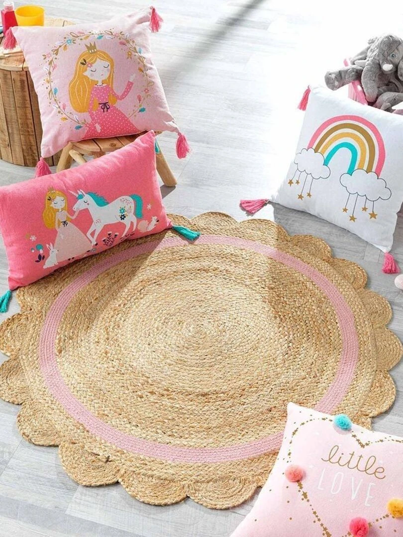 Coussin 40x40 cm métallisé Lovely coton   Rose