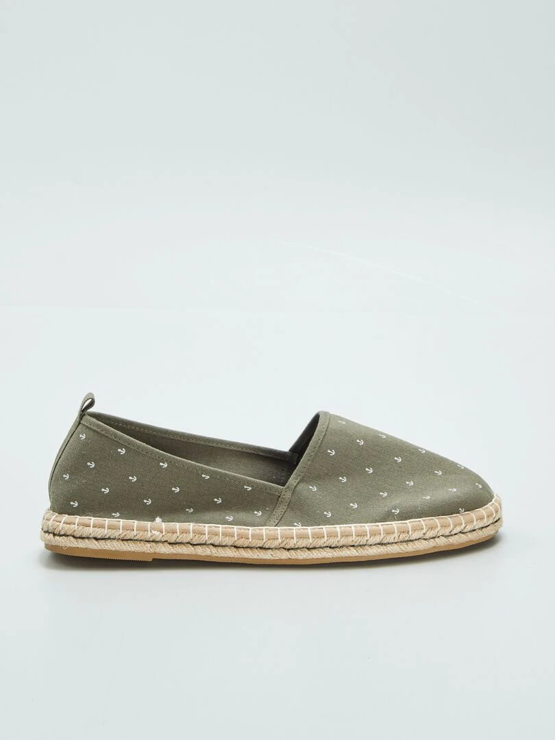 Espadrilles à imprimés Kaki