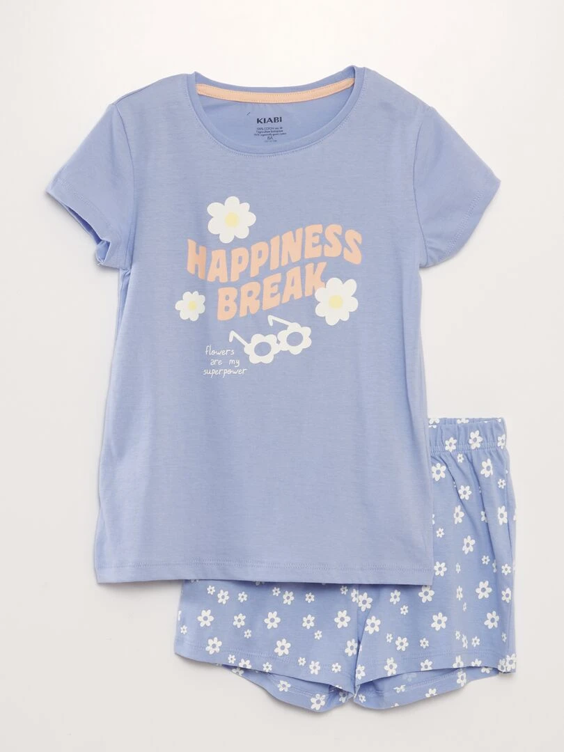 Ensemble de pyjama : T shirt + short 2 pièces Mauve