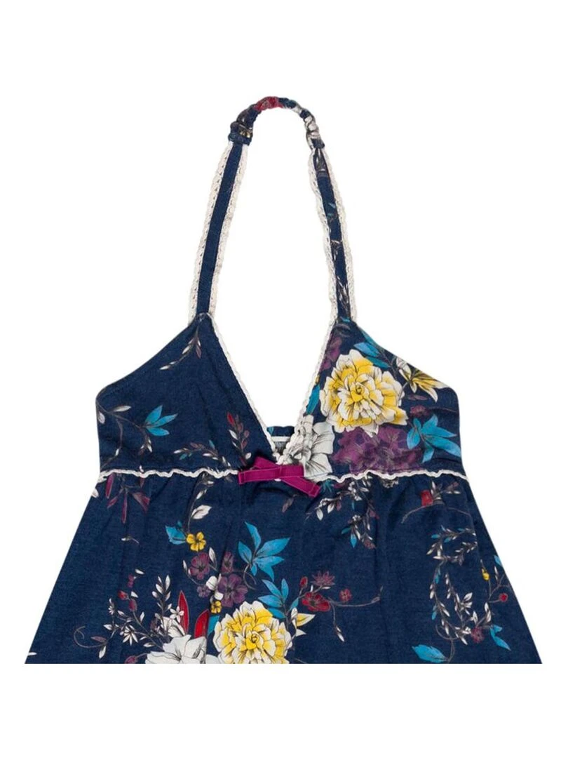 Robe longue fleuri EUGENIE 'LA FAUTE A VOLTAIRE' Bleu marine