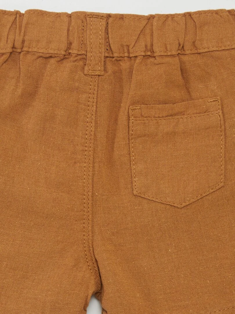 Short en lin mélangé   Marron
