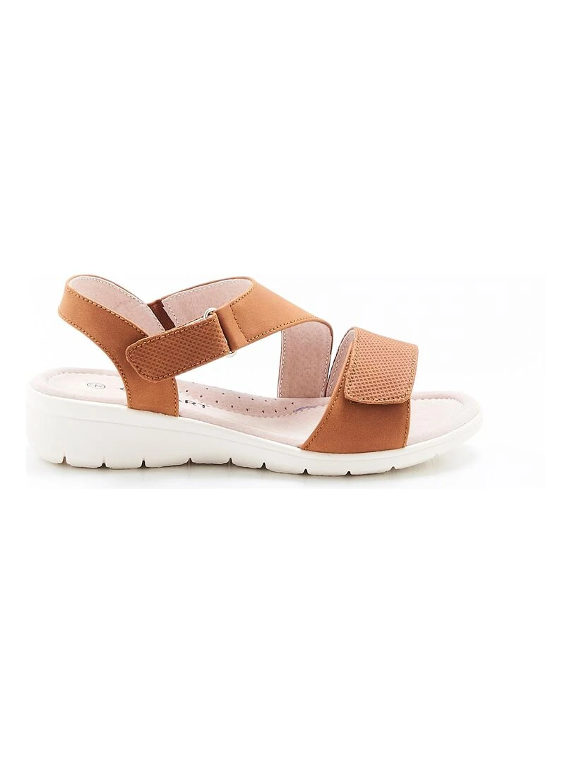 Sandales compensées ouverture totale   Damart   Marron caramel
