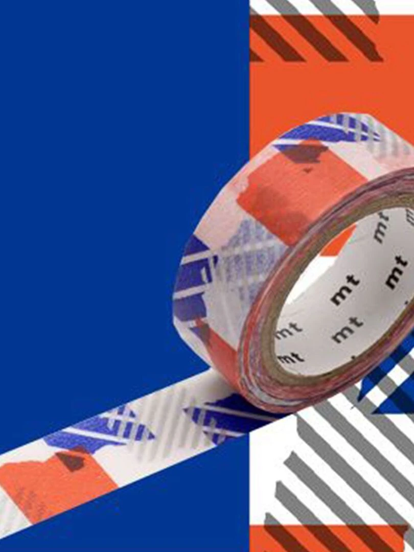 Masking tape orange et bleu 1 5 cm x 7 m N/A