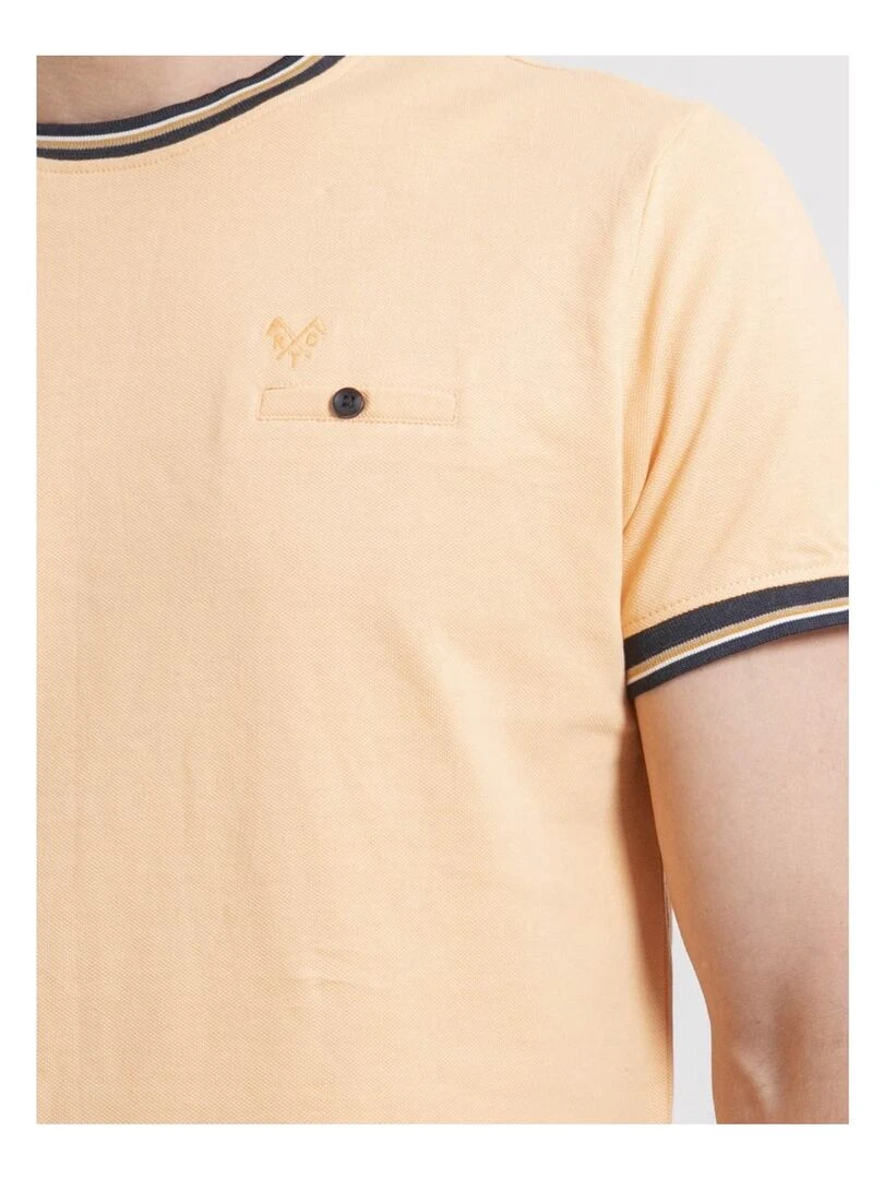 T shirt col rond pur coton NECAMIX   Orange