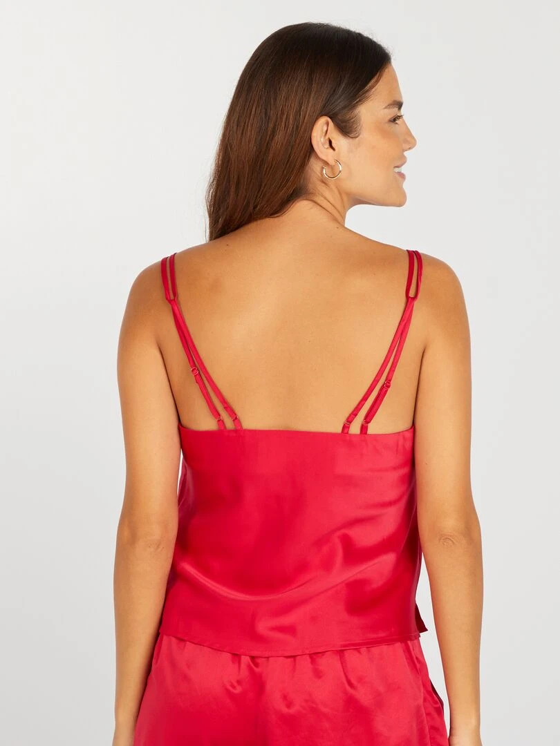 Débardeur de pyjama en satin 'Sans Complexe' Rouge