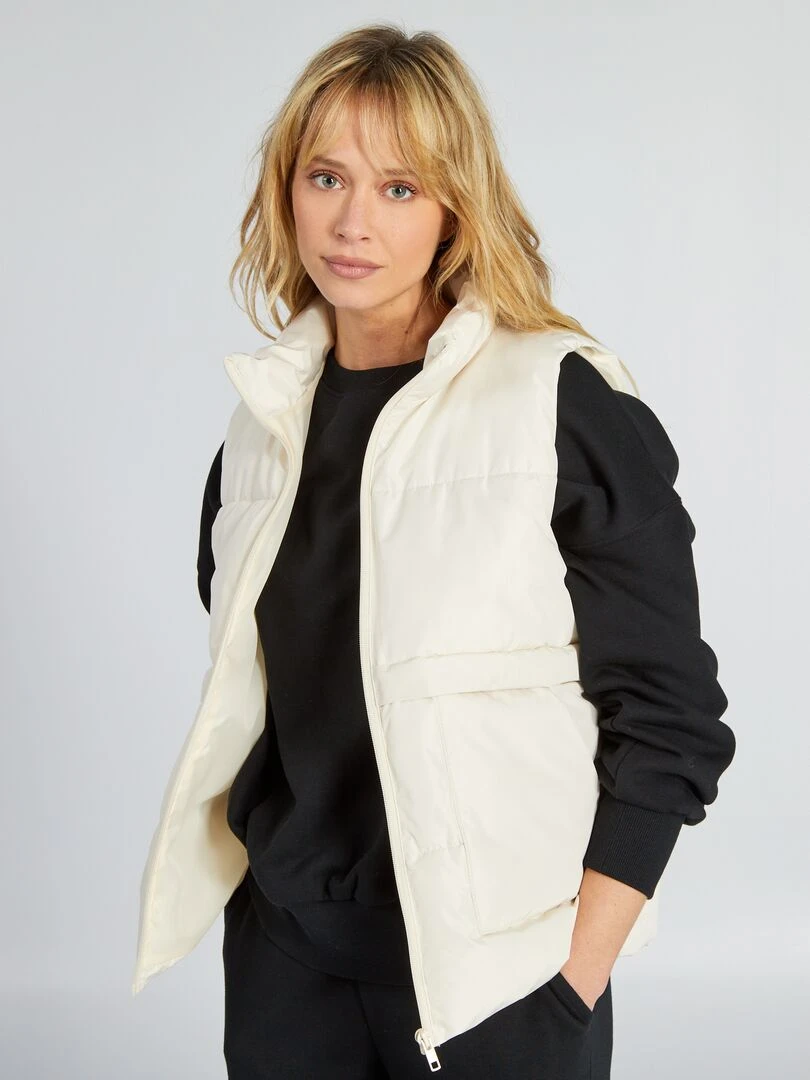 Doudoune matelassée sans manches Beige
