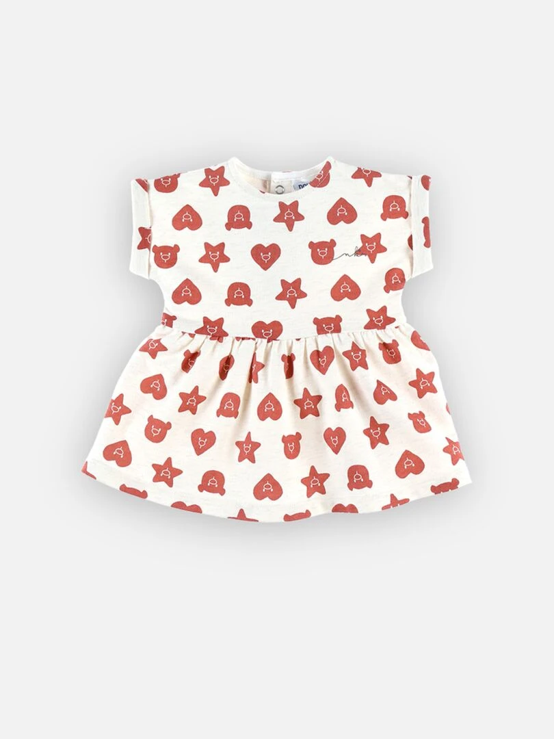 Set robe + legging  écru/rouge   Noukie's   Rouge