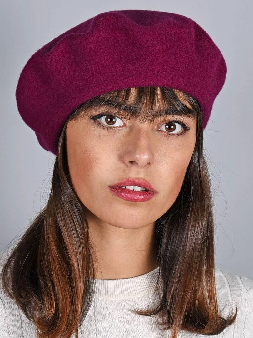 Béret Feutre de Laine Yva Made in UE Violet prune