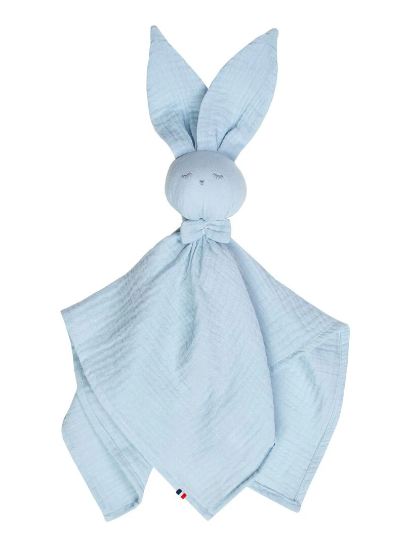 Doudou plat Lapin personnalisable Jeanne Bleu
