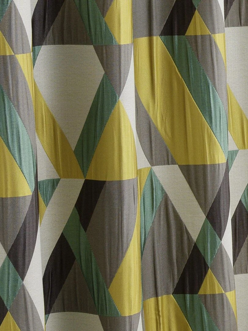 Rideau d'ameublement géométrique   Vert