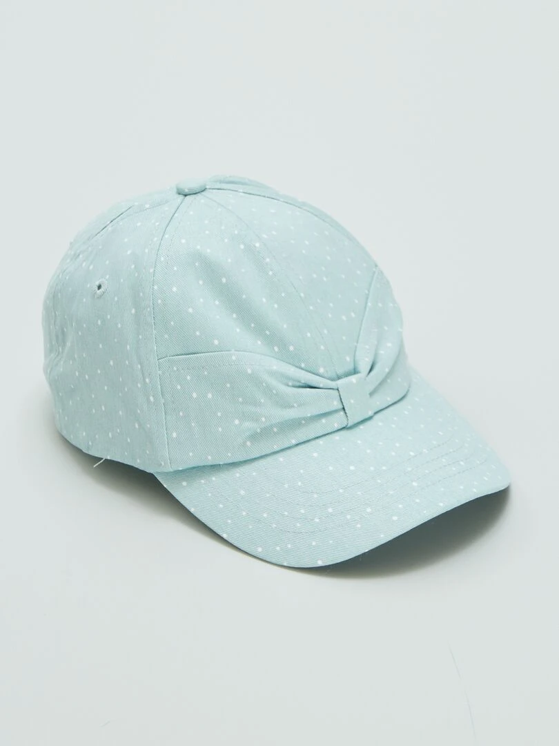 Casquette en denim motif pois Bleu