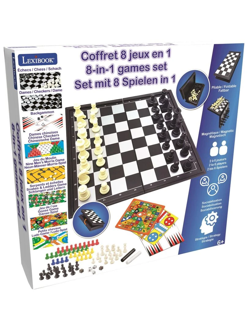 Jeux De Société Magnétiques – Coffret 8 Jeux En 1  De 2 À 6 Joueurs   N/A
