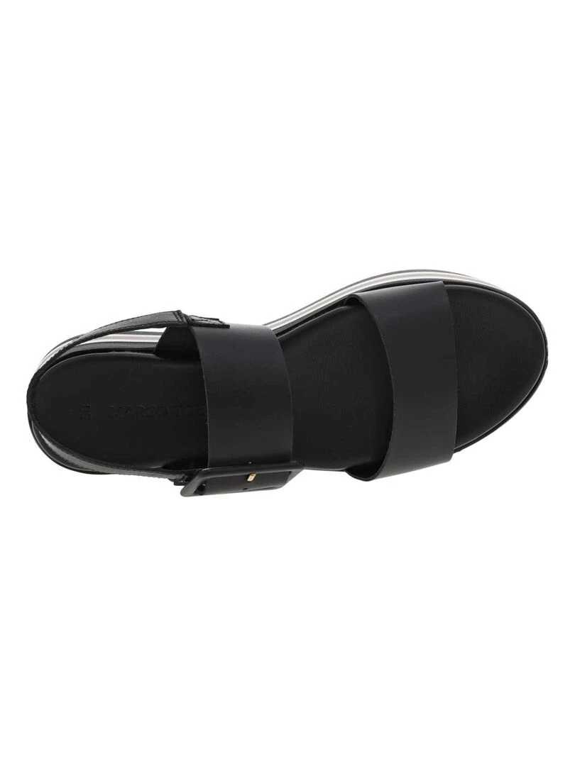 MARCO TOZZI   Nu pieds cuir talon compensé   Noir