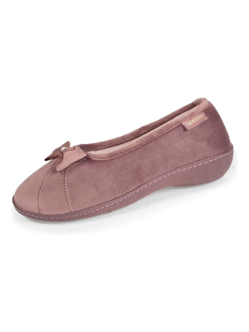 Chaussons ballerines talon Femme Taupe Gris taupe