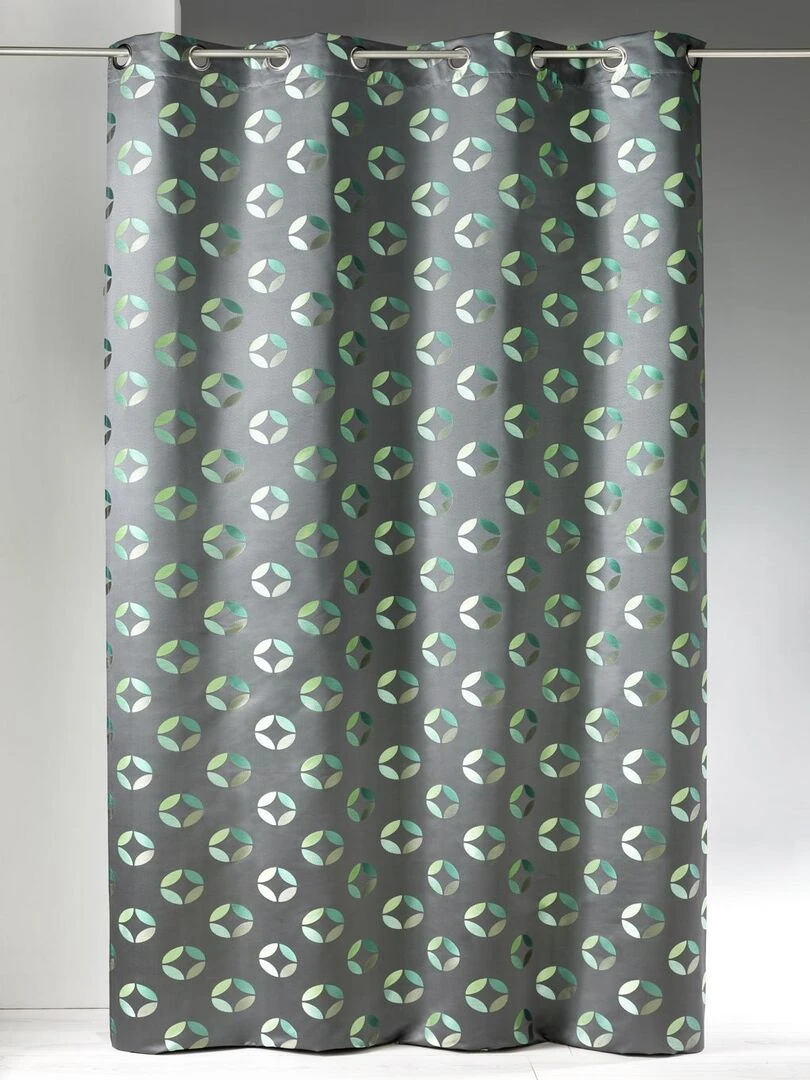 Rideau en jacquard à imprimés "rosace" Vert