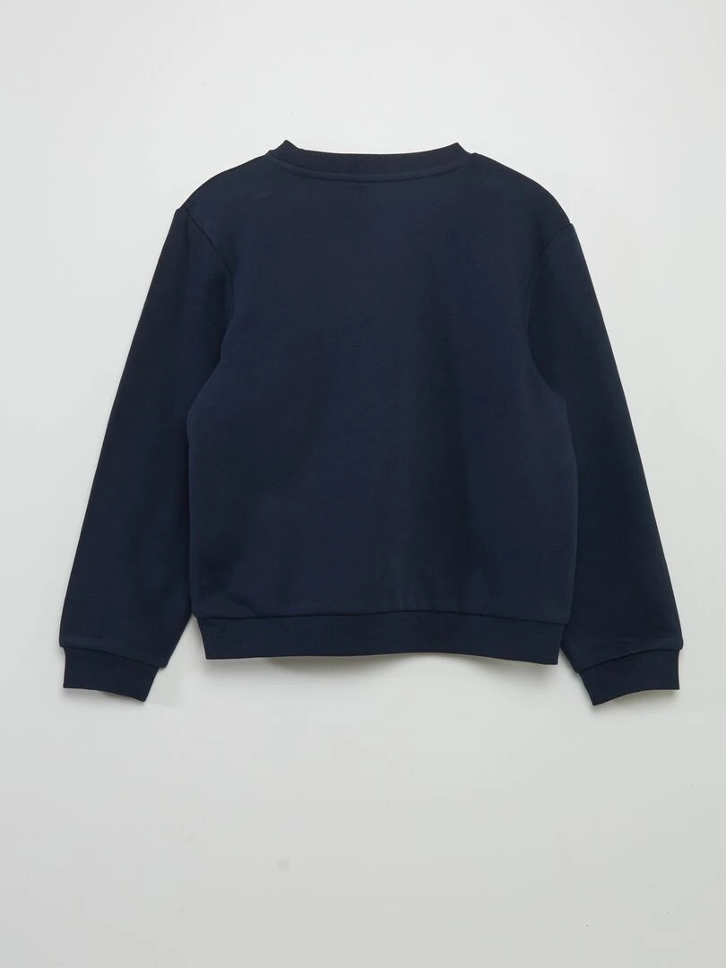 Sweat en molleton uni bleu marine