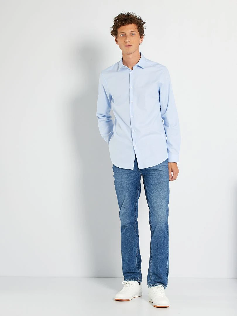 Chemise droite unie   bleu ciel