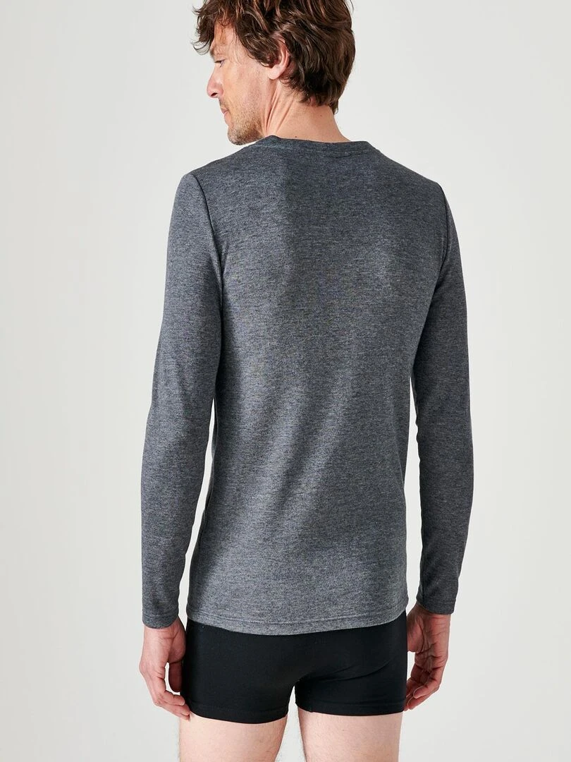 T shirt tricot double face  manches longues Thermolactyl   Damart   Gris