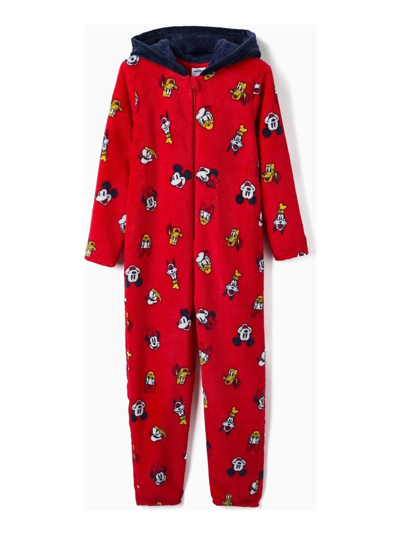 Pijama Grenouillère avec Capuche avec Oreilles pour Garçon 'Mickey & Amis' DISNEY CLASSICS Rouge