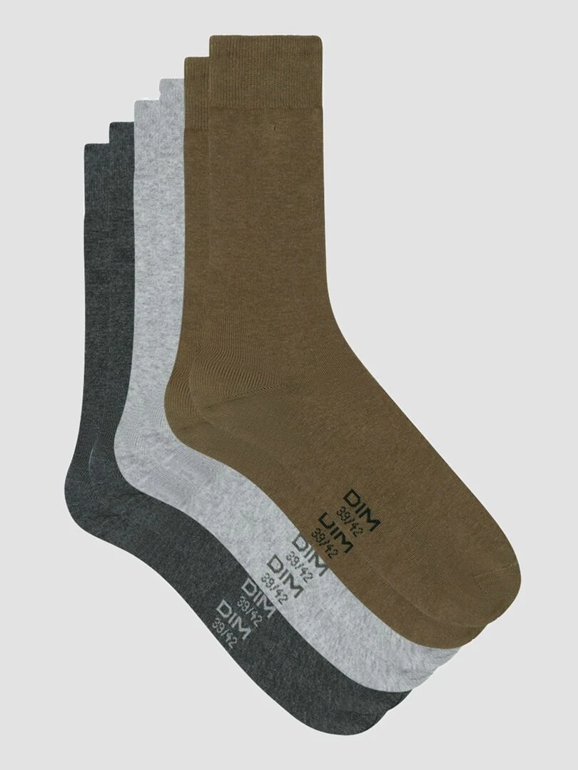 Lot de 3 paires de chaussettes 'Dim' Gris